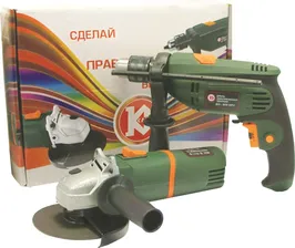 Набор электроинструмента: дрель Калибр ДЭ-650ЕРУ+ угловая шлифмашина Калибр МШУ-125/850 00000044612