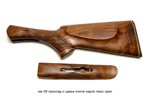 Приклад и цевье ИЖ-58 орех-люкс."Английская ложа" Монте-Карло 16 калибр